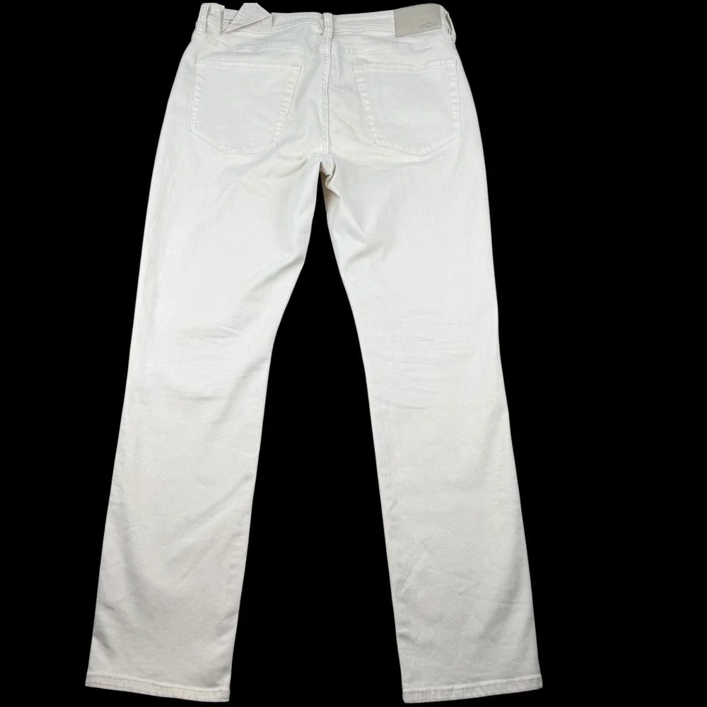 Liverpool Jeans Mens 33x32 White Kingston Modern Slim Straight Stretch Denim
